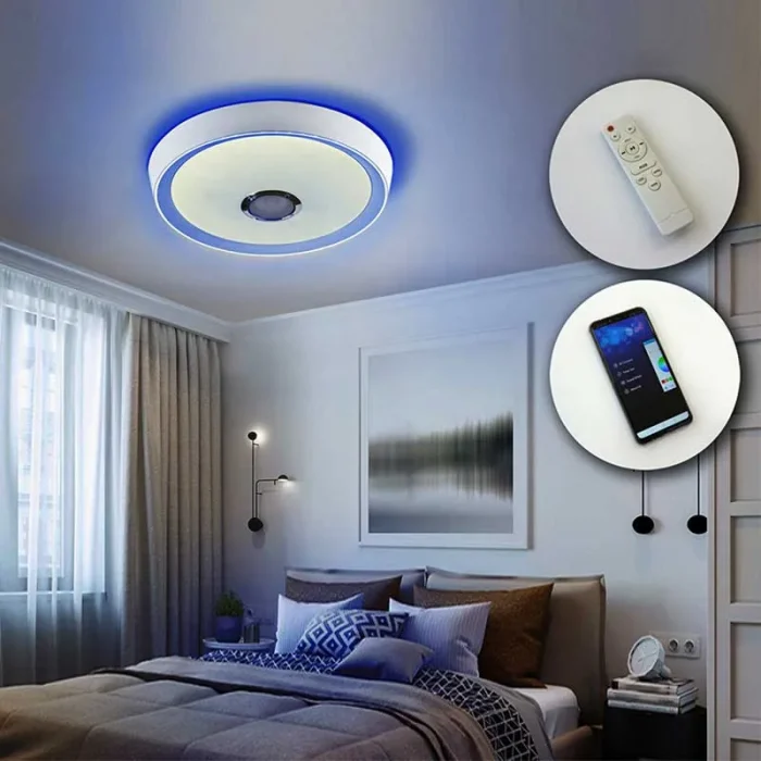 White Ceiling Light With Speaker