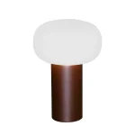 White Glass Rust USB Table Lamp