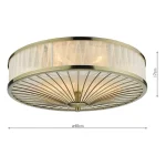 Flush pendant ceiling light in antique brass finish