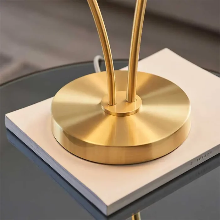 Brushed gold finish table lamp