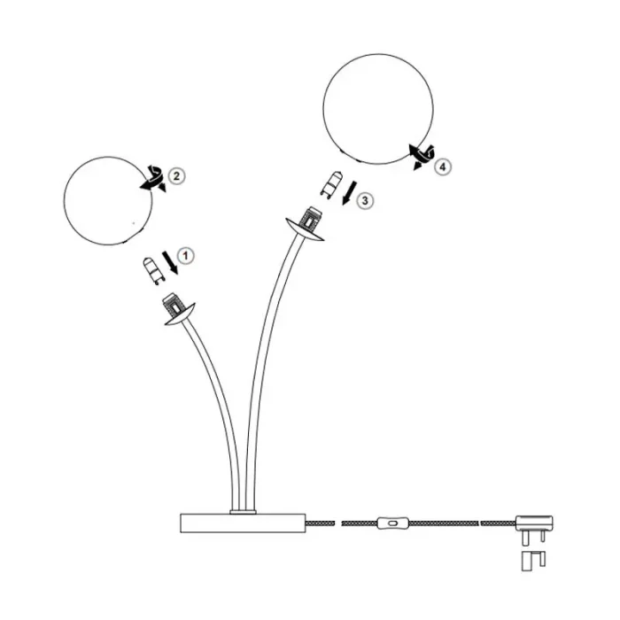 Assembly instructions of brushed gold table lamp