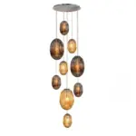 Cognac Smoked Grey Glass Pendant Light