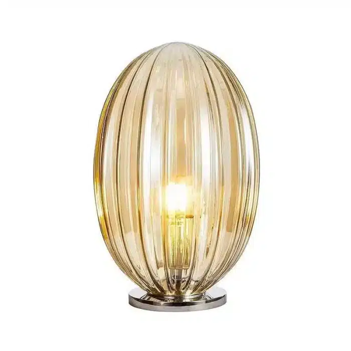 Table lamp with cognac glass shade