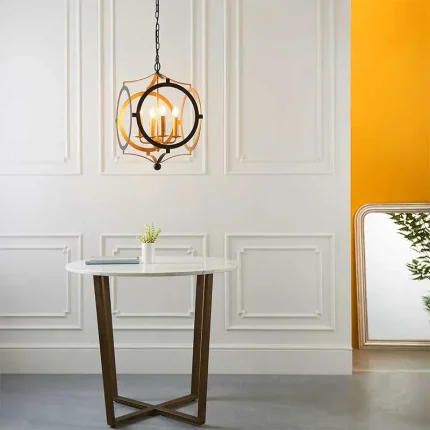 Pendant light in decorative circle frame design