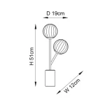 Dimensions of satin brass table lamp