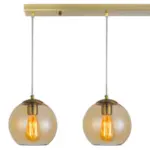 Amber globe glass bar pendant light for kitchen island, living room or dining room