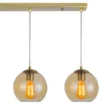 Amber globe glass bar pendant light for kitchen island, living room or dining room