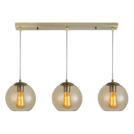 Amber globe glass bar pendant light for kitchen island, living room or dining room