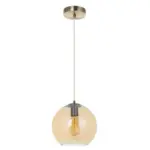 Amber globe medium single pendant light for kitchen island, dining room or living room