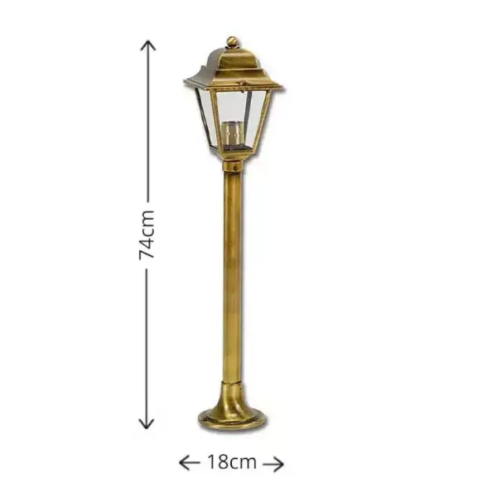 Antique-Brass-Lantern-Bollard-Light