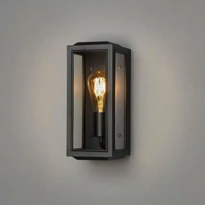 Black clear glass outdoor wall light gallery image