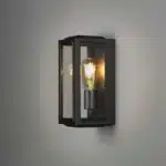 Black clear glass outdoor wall light vintage bulb view