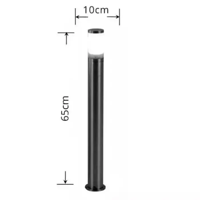 Black Outdoor Bollard Light 65CM