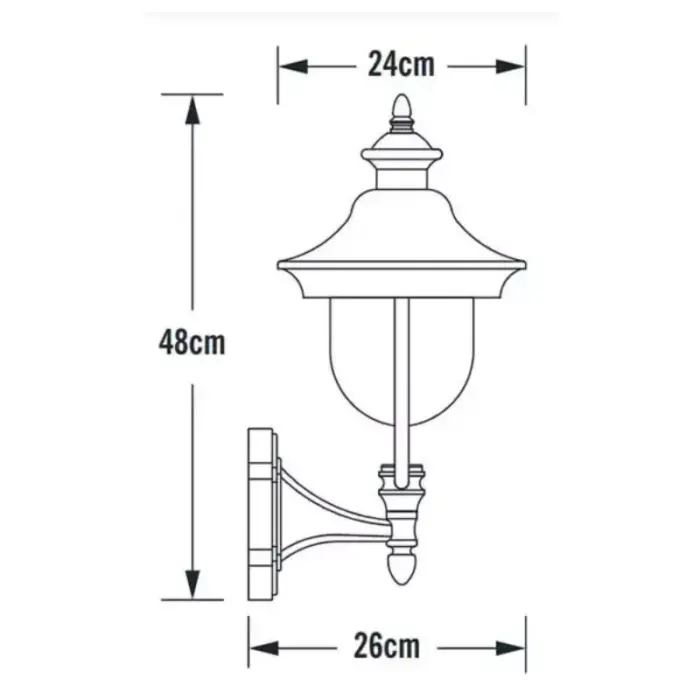 Black Upwards Outdoor Wall Lantern