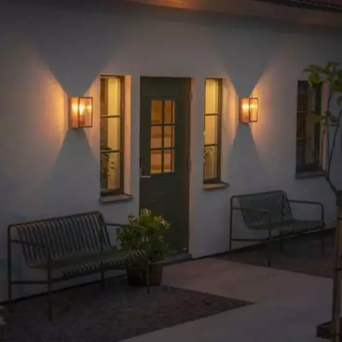 Brass Plated Outdoor Wall Light