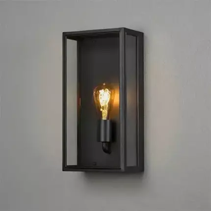 Clear Glass Box Outdoor Wall Light