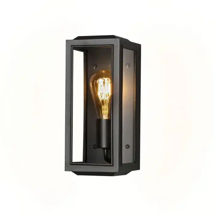 Black clear glass outdoor wall light product image
