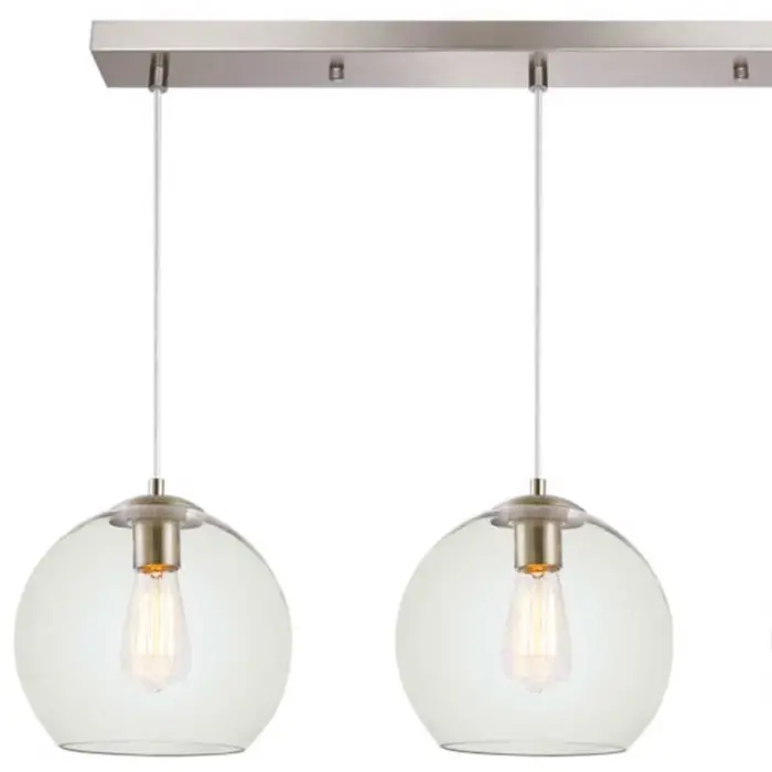 Clear globe glass bar pendant light for kitchen island