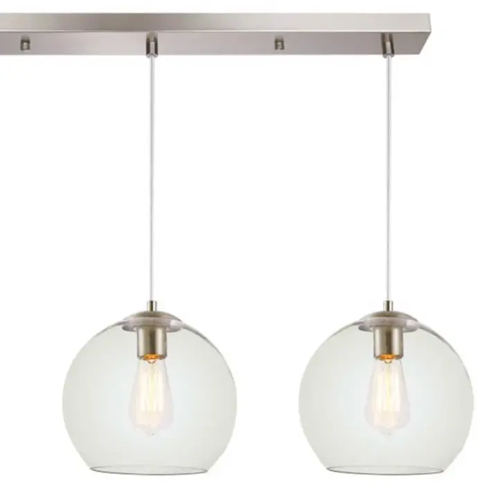 Clear globe glass bar pendant light for kitchen island