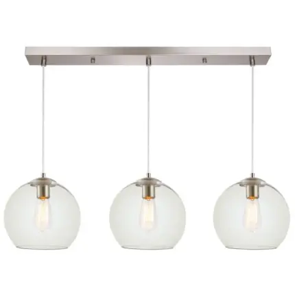 Clear globe glass bar pendant light for kitchen island