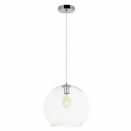 Clear Globe Glass Large Single Pendant Light