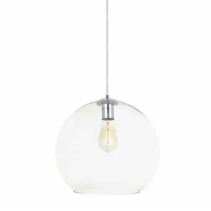 Clear Globe Glass Large Single Pendant Light