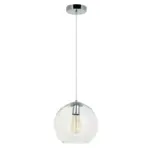 Clear globe glass medium single pendant light for kitchen island