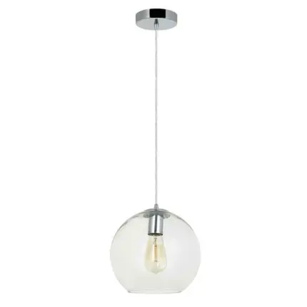 Clear globe glass medium single pendant light for kitchen island