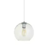 Clear globe glass medium single pendant light for kitchen island