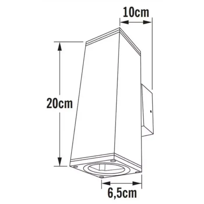 Grey Cuboid Frame Outdoor Wall Light