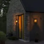 Matt Black Brass Outdoor Wall Light