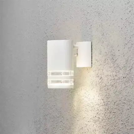 Matt White Down Outdoor Wall Light