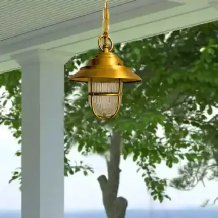 Polished Brass Outdoor Ceiling Light