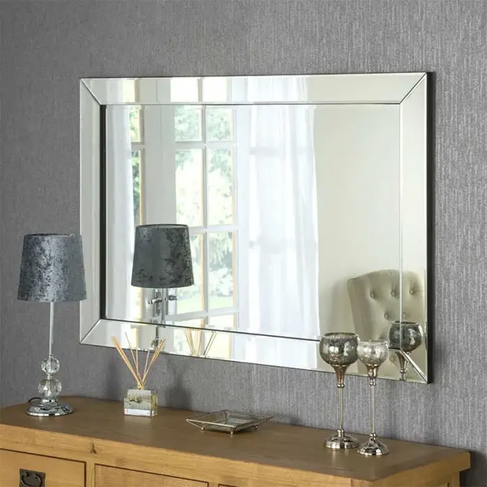 Modern Contemporary Angled Edge Mirror