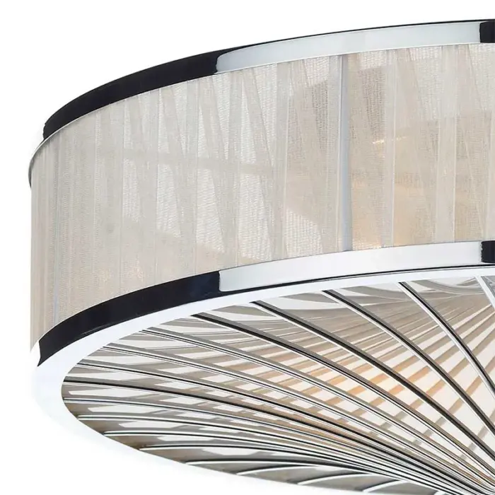 Flush pendant ceiling light in polished chrome finish