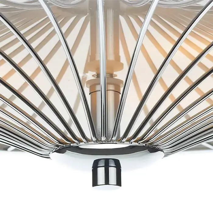 Flush pendant ceiling light in polished chrome finish