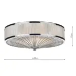 Flush pendant ceiling light in polished chrome finish