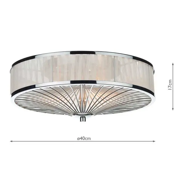 Flush pendant ceiling light in polished chrome finish