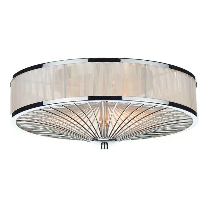 Flush pendant ceiling light in polished chrome finish