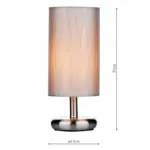 Satin Chrome Grey Textured Table Lamp