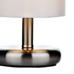 Satin Chrome Ivory Shade Table Lamp