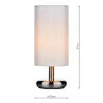 Satin Chrome Ivory Shade Table Lamp