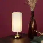 Satin Chrome Ivory Shade Touch Table Lamp