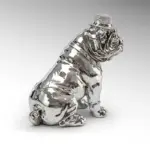 Decorative Chrome Bulldog With Hat Figure