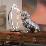 Small Decorative Chrome Bulldog With Hat Figure