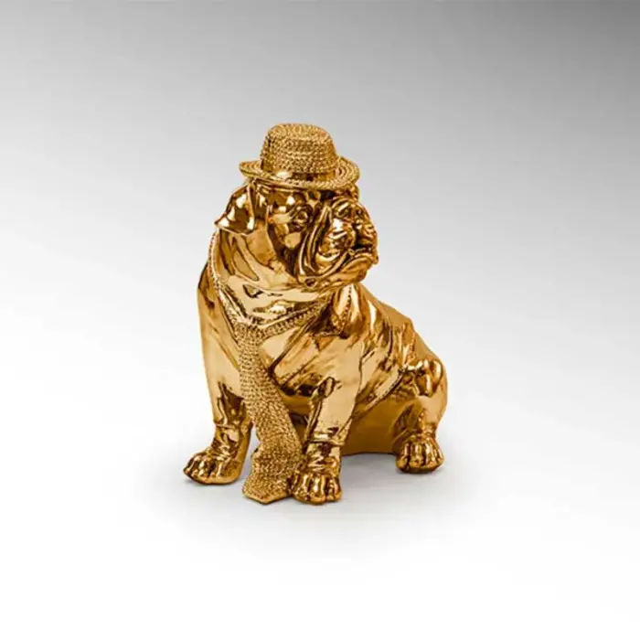 Gold Bulldog Decorative Figure