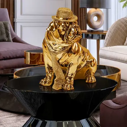 Gold Bulldog Decorative Figure