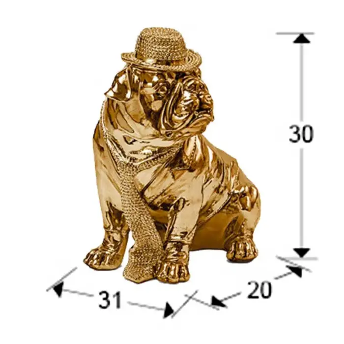 Gold Bulldog Decorative Figure