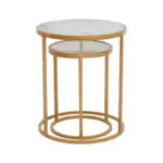 Marble Top Two Nesting Tables Set