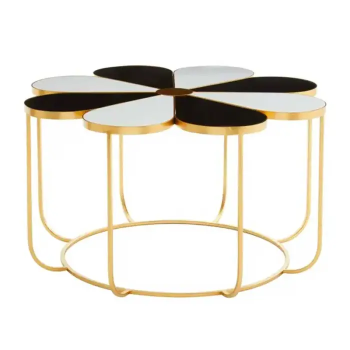 Black and White Top Petal Shape Coffee Table